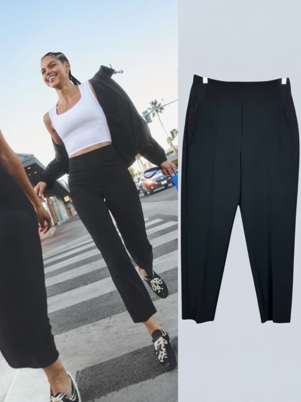 Athleta Endless High Rise Textured Buttery Soft Stretchy Pull On Travel Pants 4